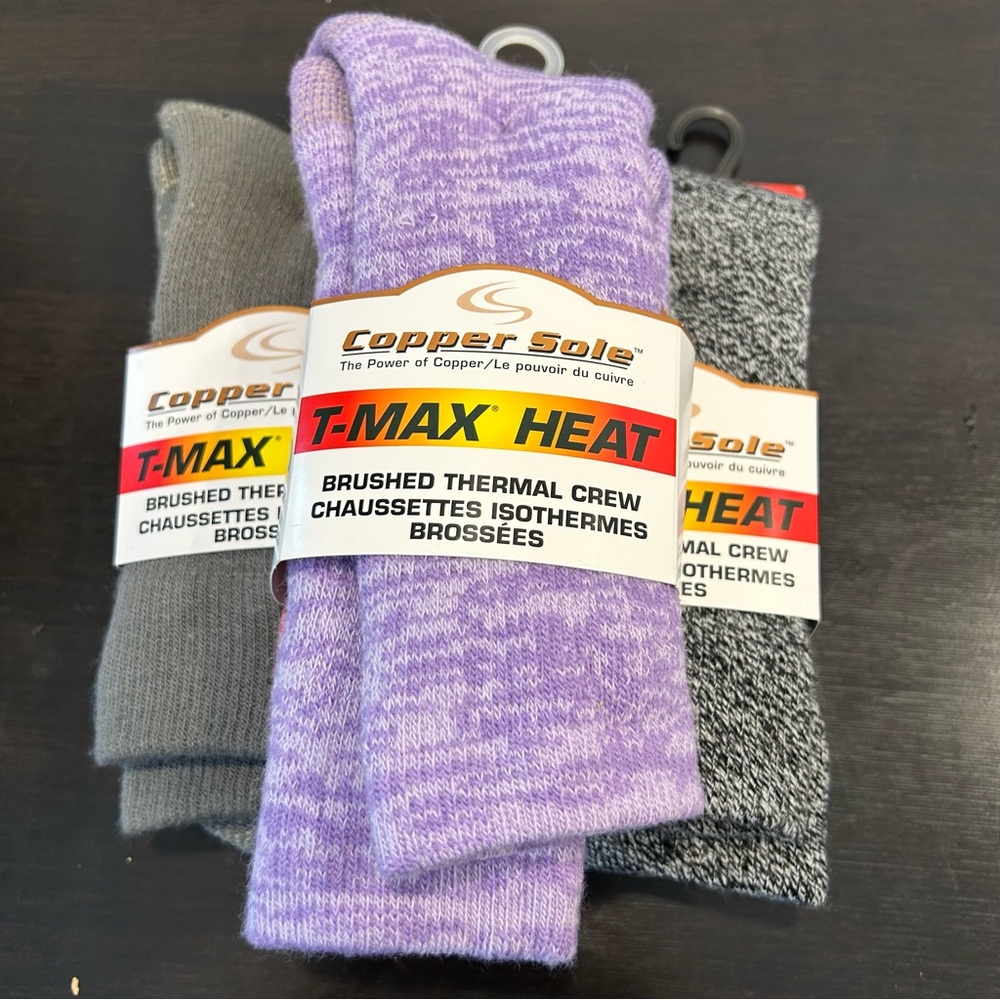 ☀️ 3/$15 Bundle of Men’s and Women’s Copper Sole T-Max Heat Thermal Socks